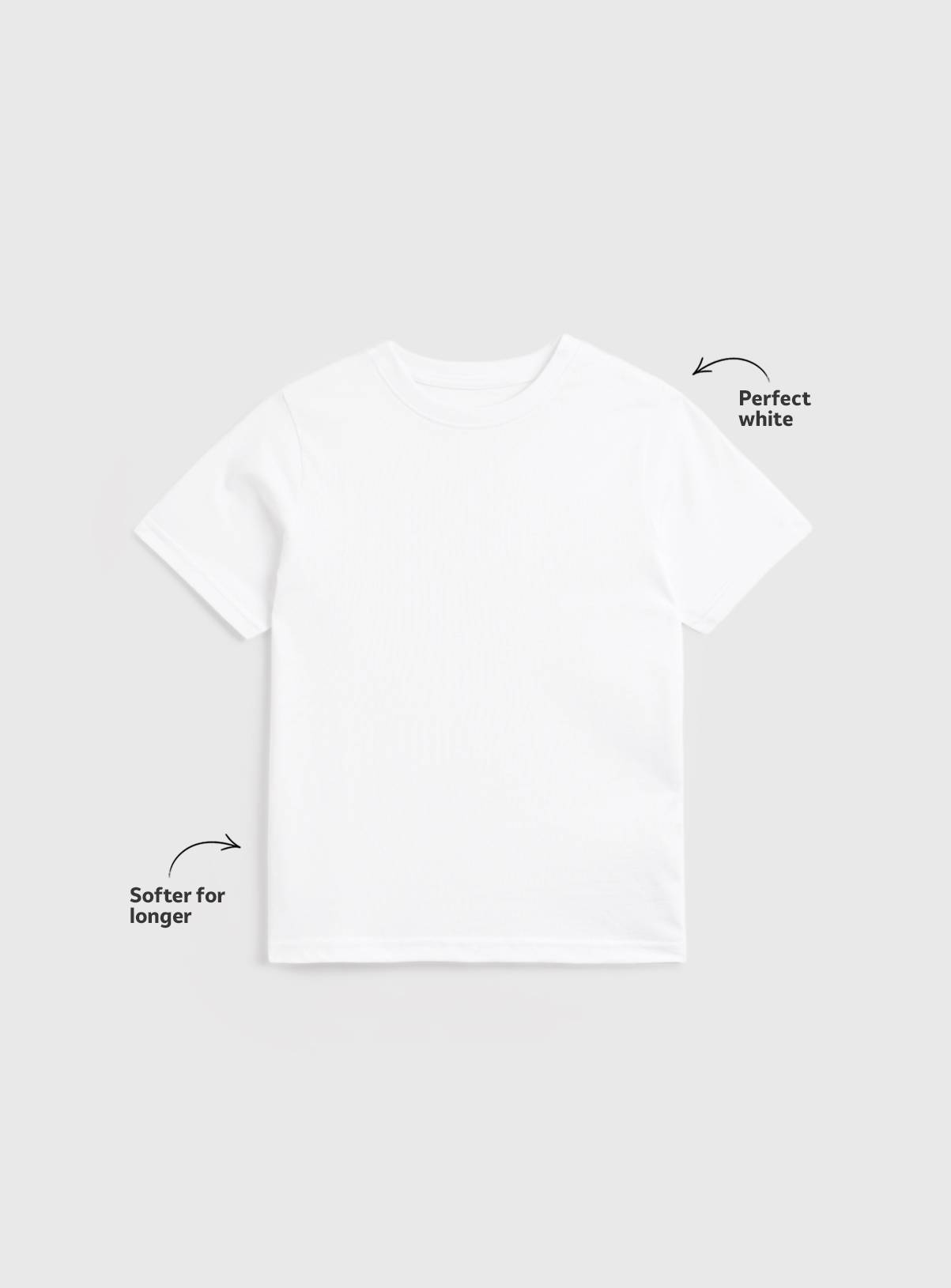 Perfect White Cotton Crew Neck Short Sleeve Unisex Tees 3 Pack 5 years - Image 3