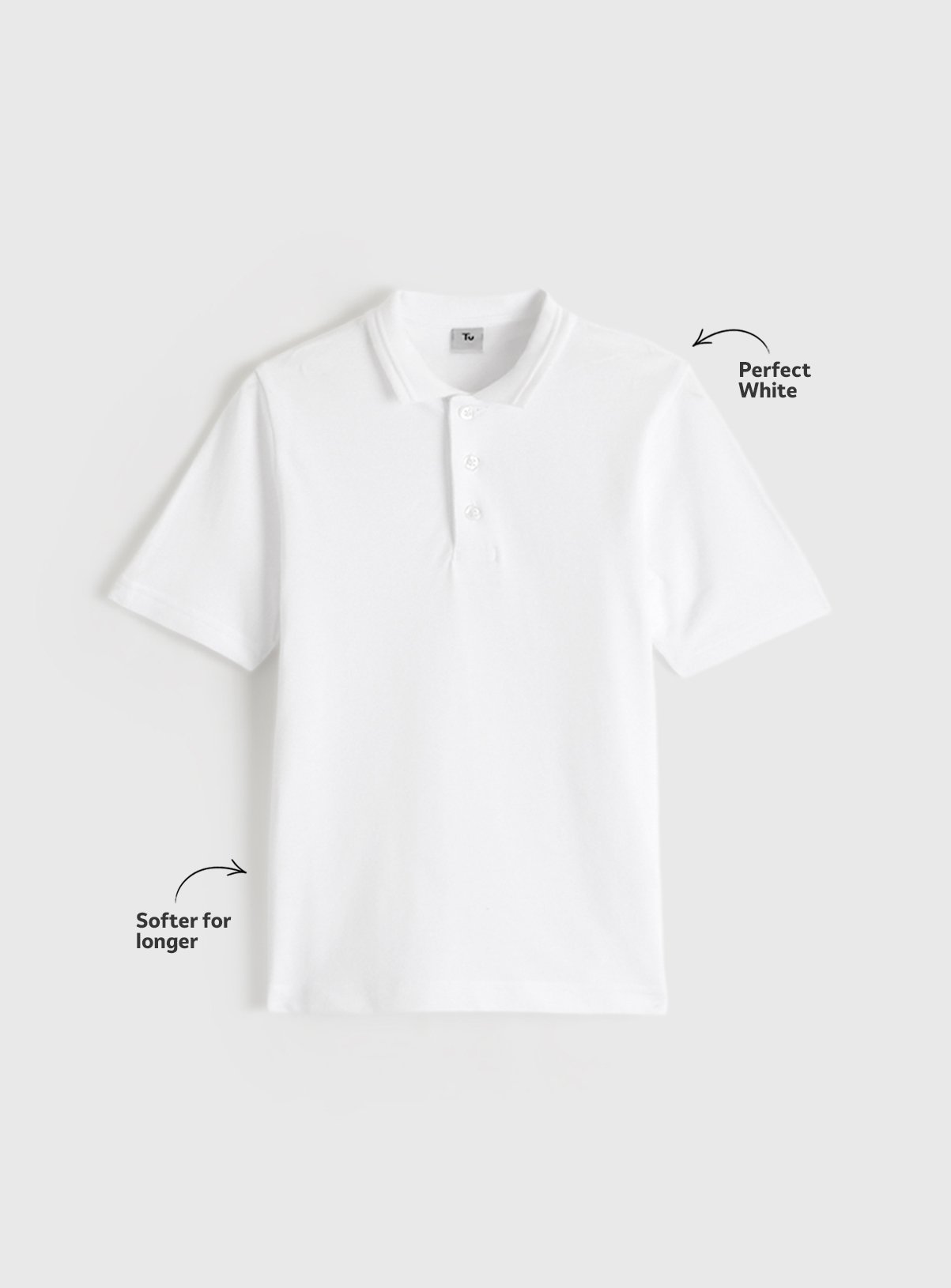 White Cotton Piqué Unisex Polo Shirts 5 Pack 4 years - Image 3 thumbnail