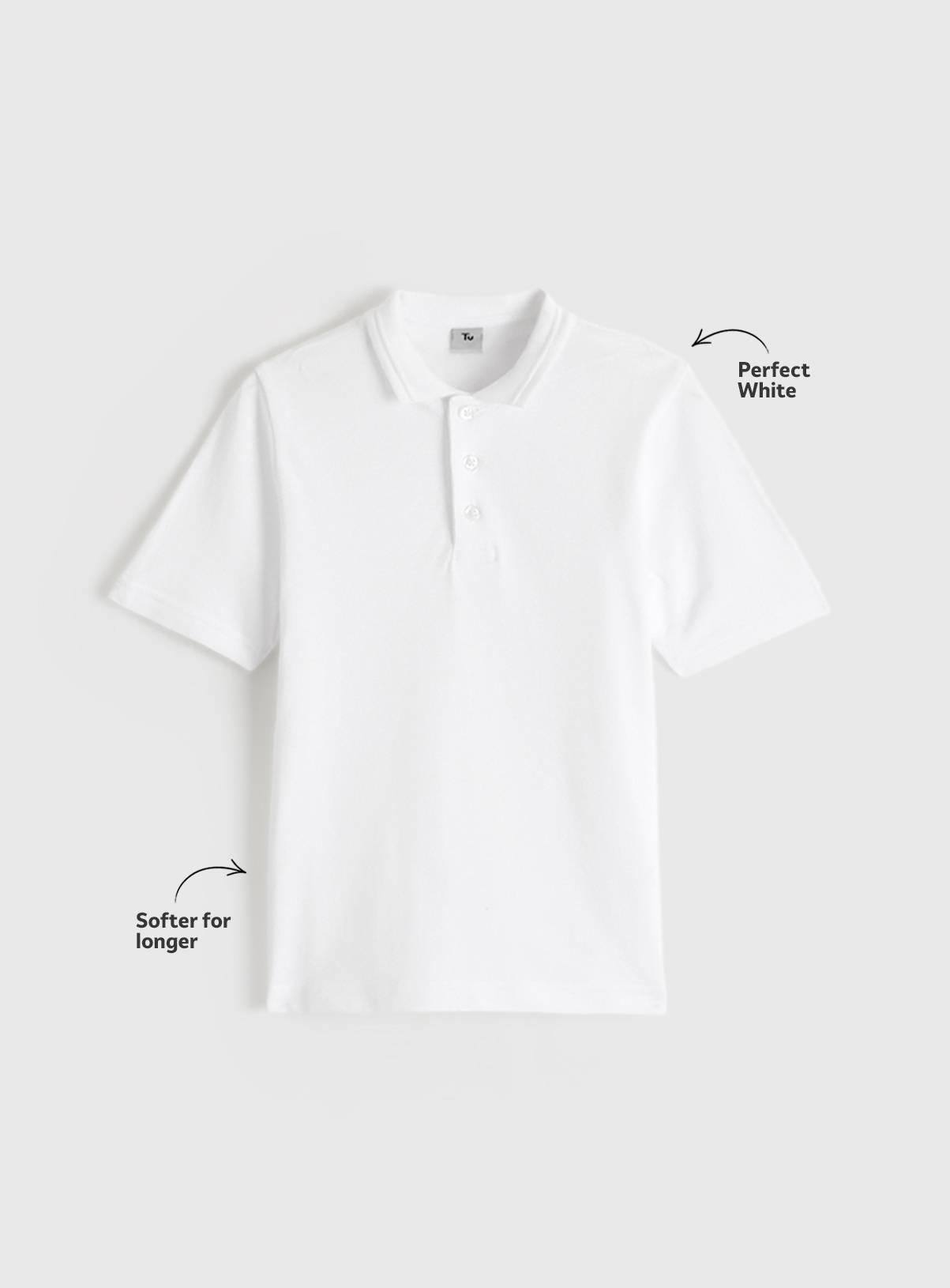 White Cotton Piqué Unisex Polo Shirts 5 Pack 4 years - Image 3