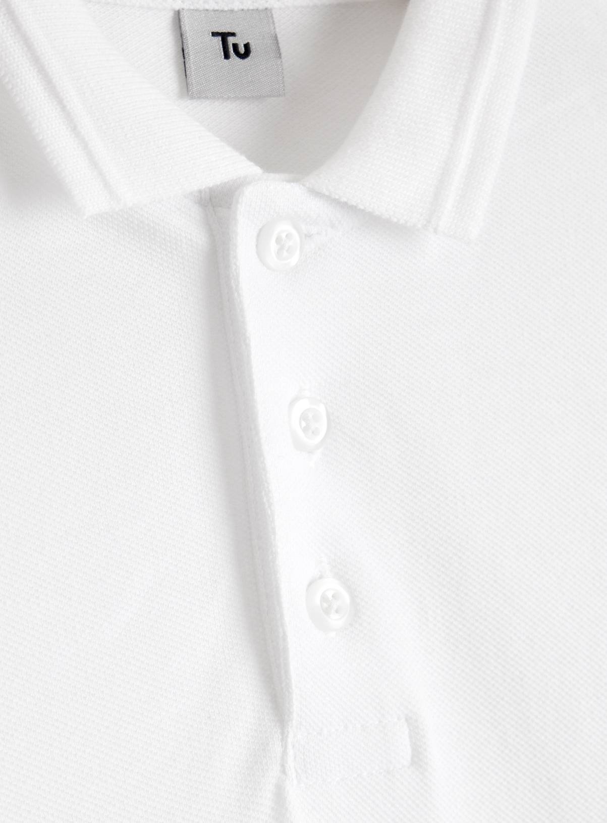 White Cotton Piqué Unisex Polo Shirts 5 Pack 4 years - Image 5