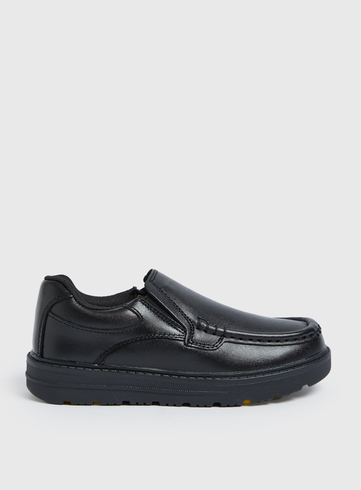 Black Magic Feet Wide Fit Black Leather Loafers - Magic Feet by Sainsbury's