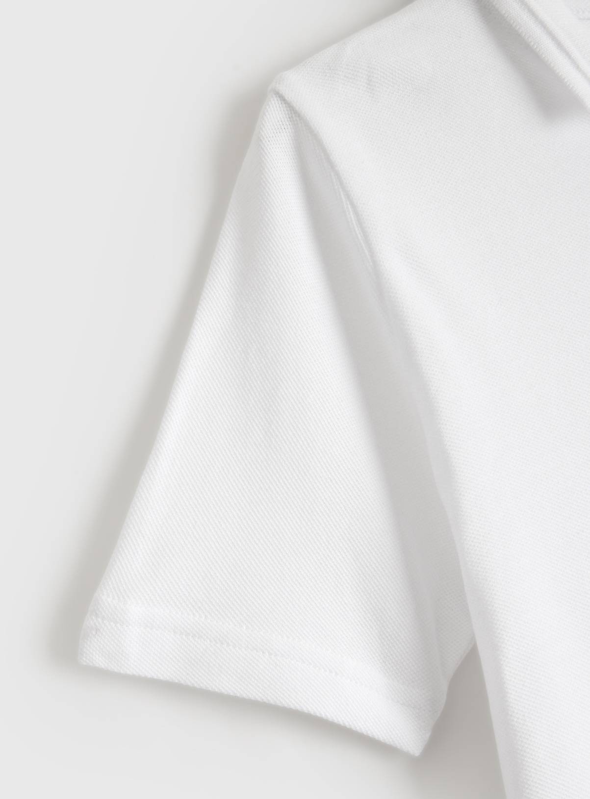 White Cotton Slim Fit Polo Shirts 2 Pack 14 years - Image 4