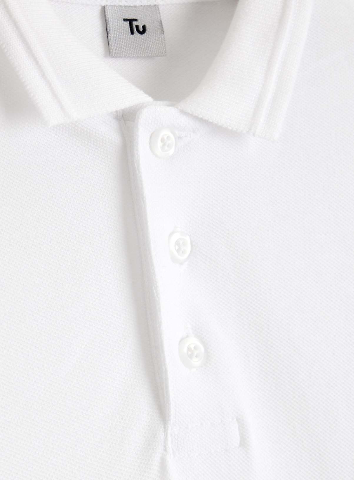 White Cotton Slim Fit Polo Shirts 2 Pack 14 years - Image 5 thumbnail