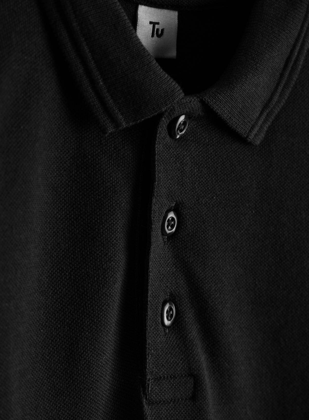 Black Cotton Pique Short Sleeve Polo Shirts 5 Pack 4 years - Image 2