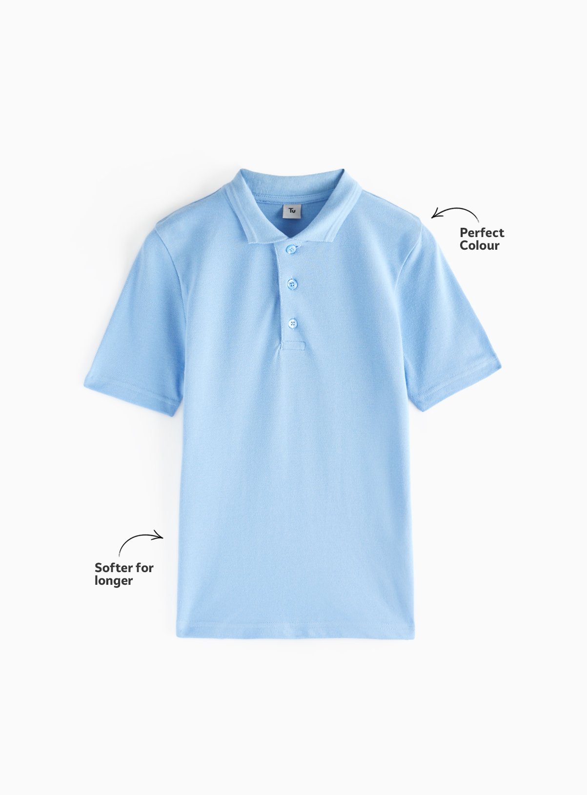 5 Pack Blue Unisex Polo Shirts 7 years - Image 3 thumbnail