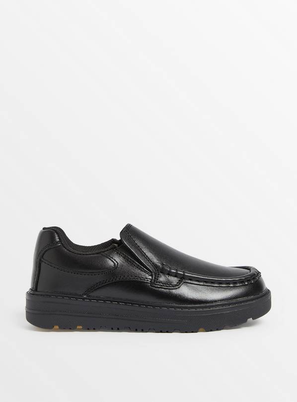 Magic Feet Black Leather Loafer School Shoes 2