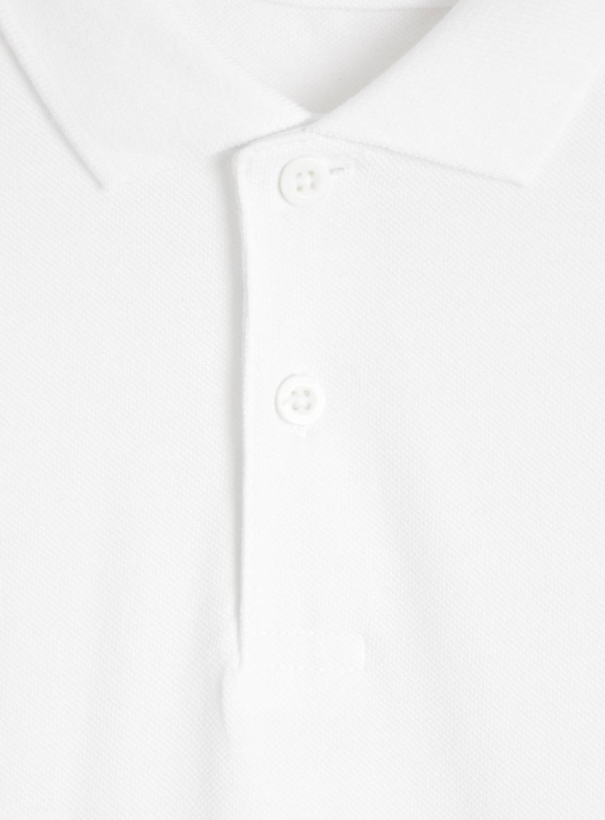 White Cotton Piqué Long Sleeve Polo Shirts 2 Pack 11 years - Image 2