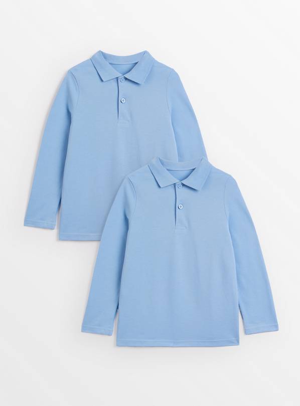 2 Pack Unisex Blue Polo Shirts 3 years