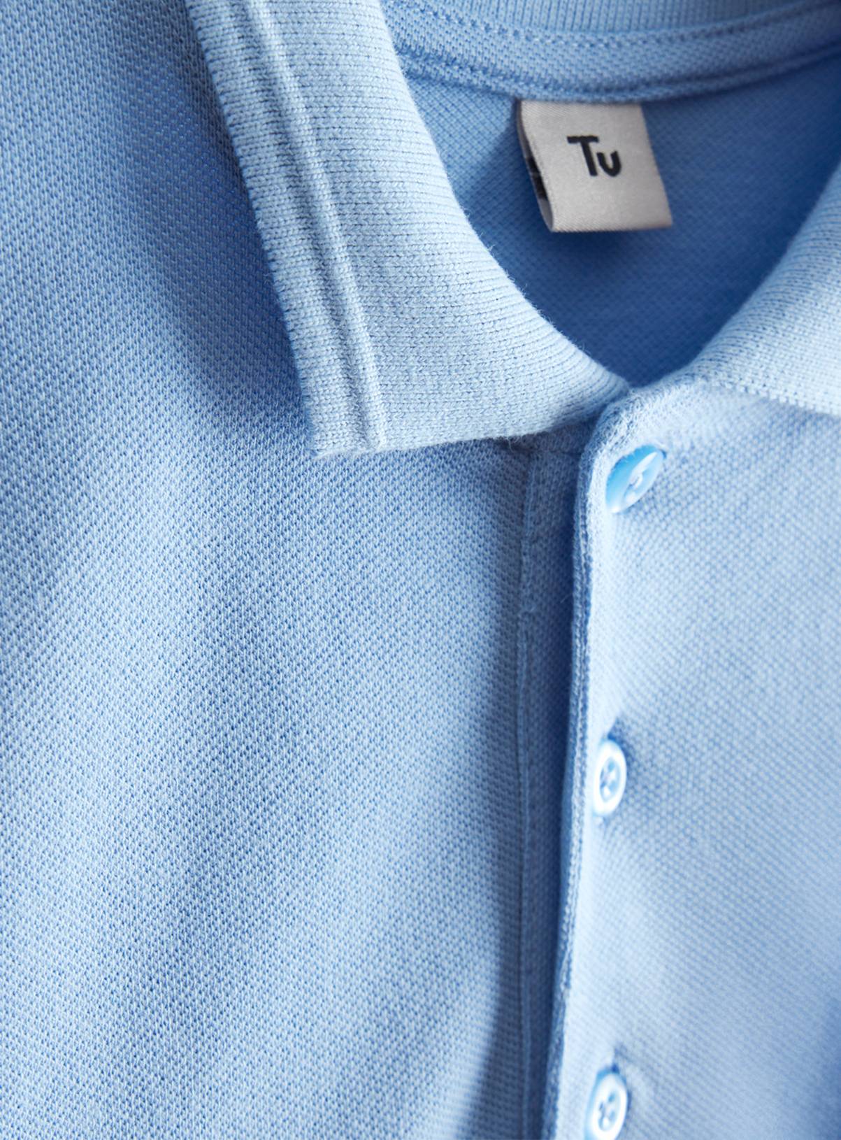 Blue Cotton Long Sleeve Polo Shirt 2 Pack 12 years - Image 2