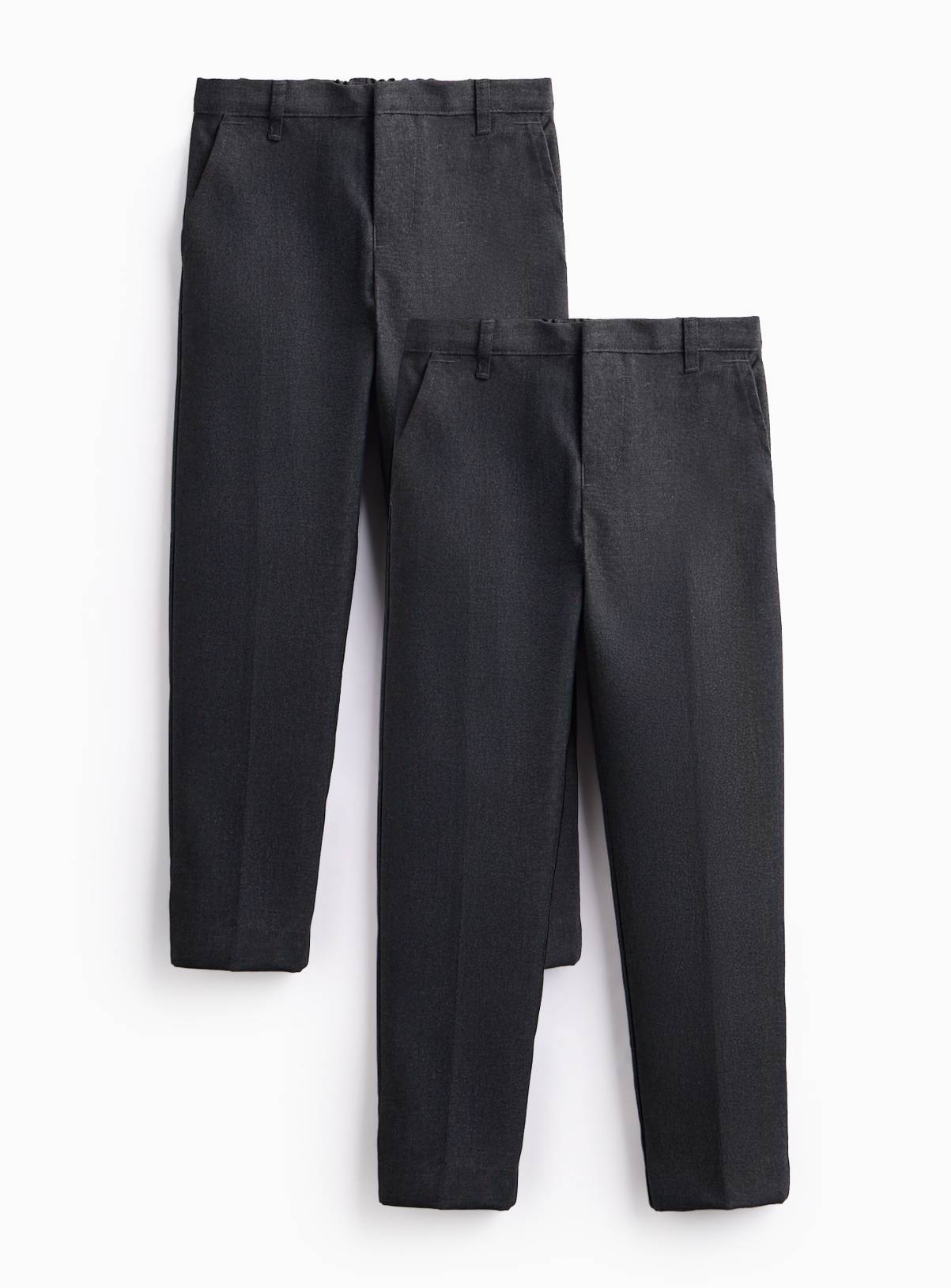 2 Pack Grey Trousers with Reinforced Knees & Extendable Hems Longer Leg 6 years - Image 1