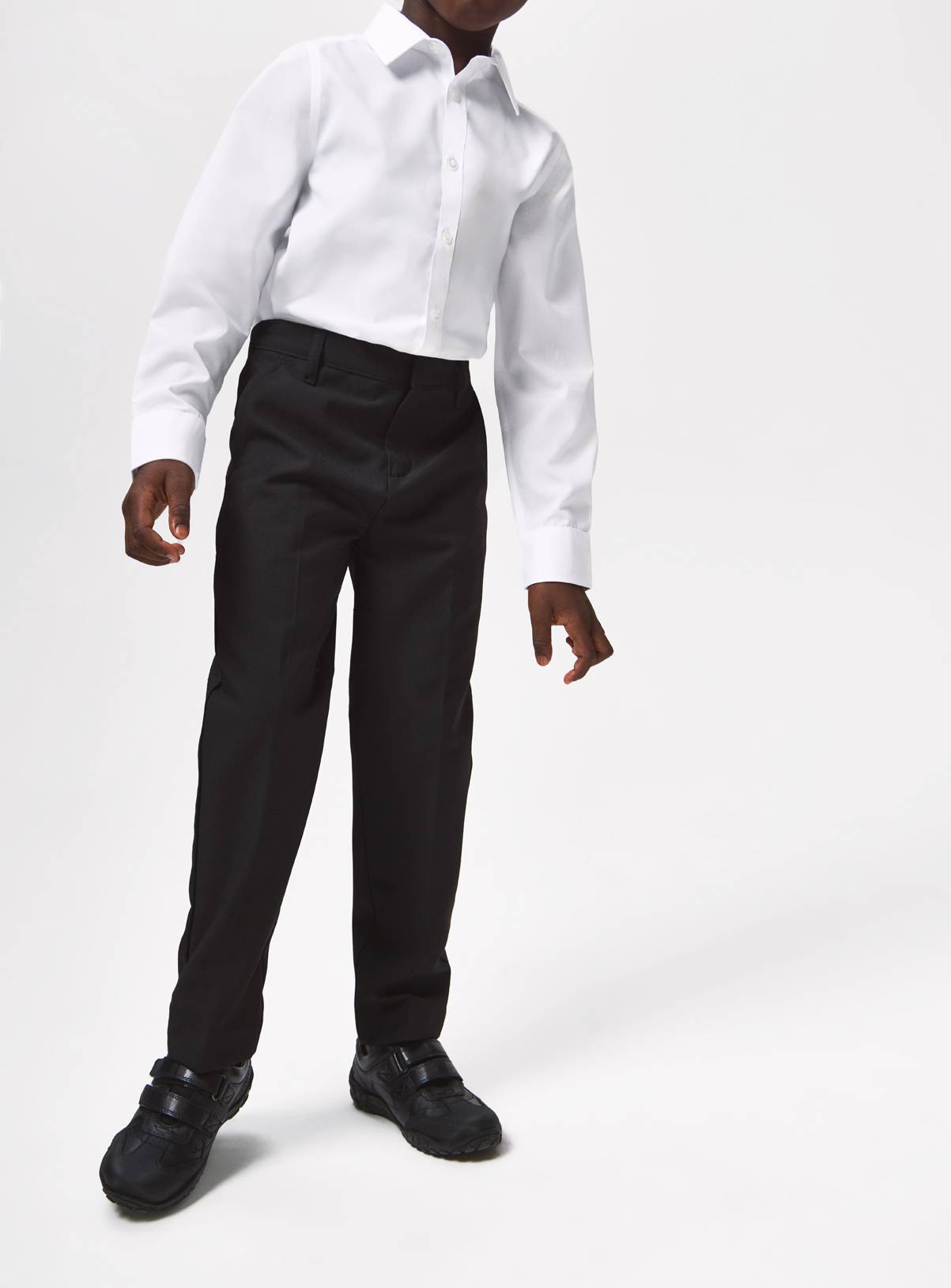 Black Woven Reinforced Knee Extendable Hem Trousers 2 Pack 16 years - Image 2
