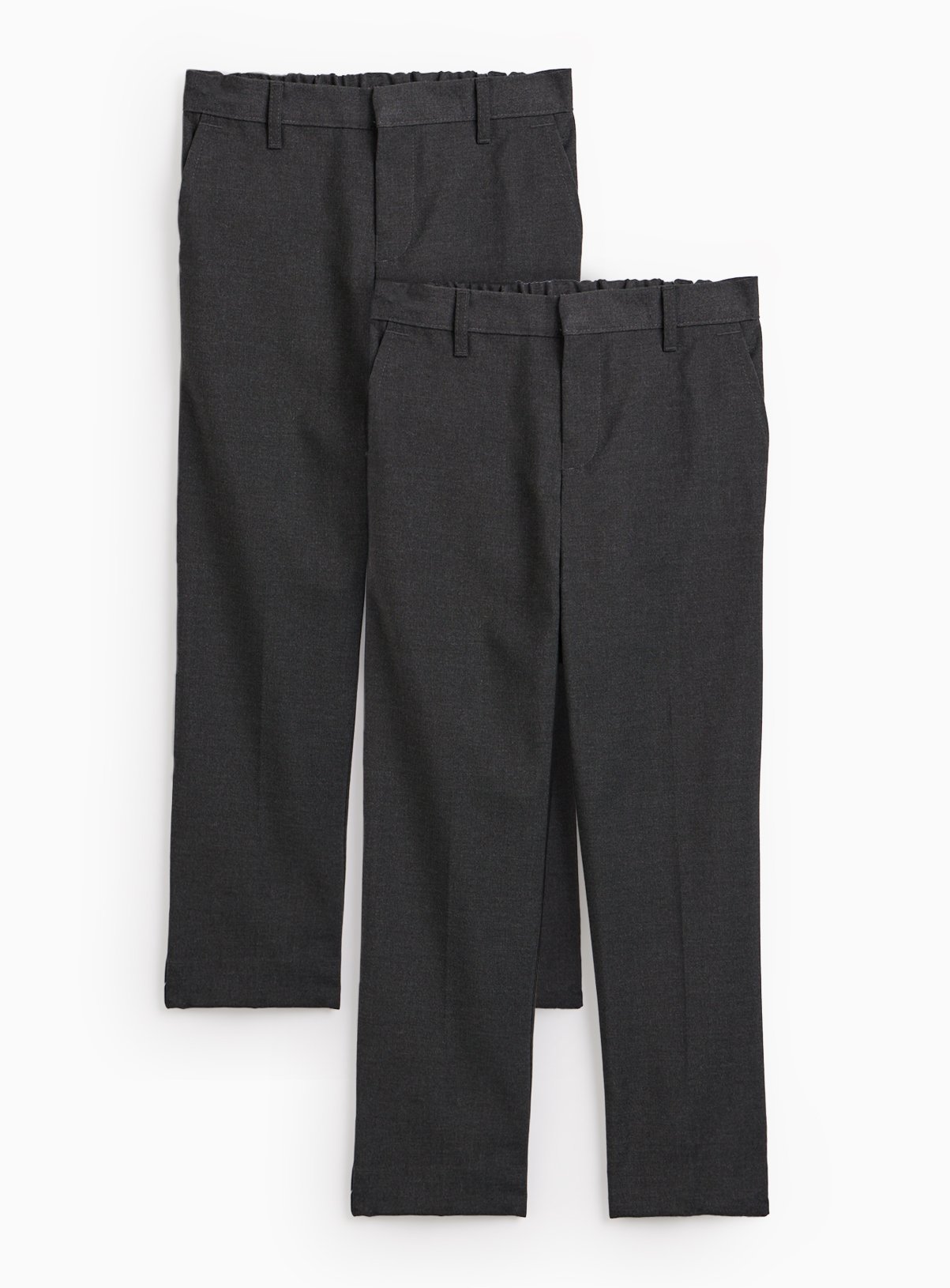 2 Pack Grey Trousers with Reinforced Knees & Extendable Hems Generous Fit 6 years