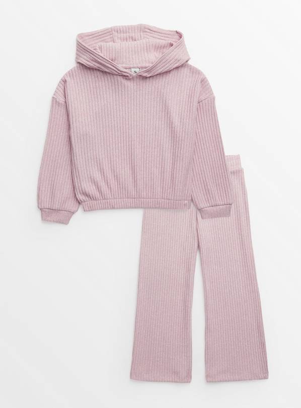 Pink Knitted Hoodie & Joggers Set 13 years