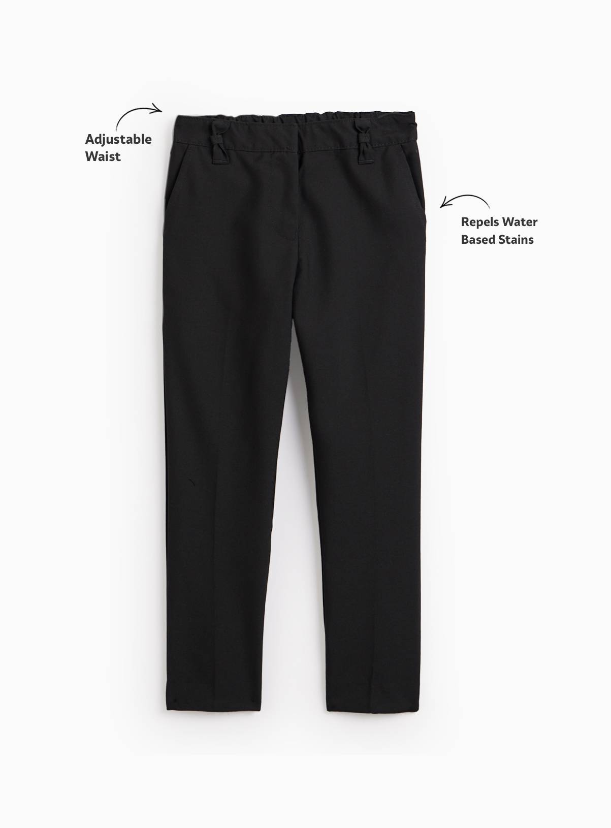 Black Woven Reinforced Knee Extendable Hem Trousers 2 Pack 7 years - Image 2
