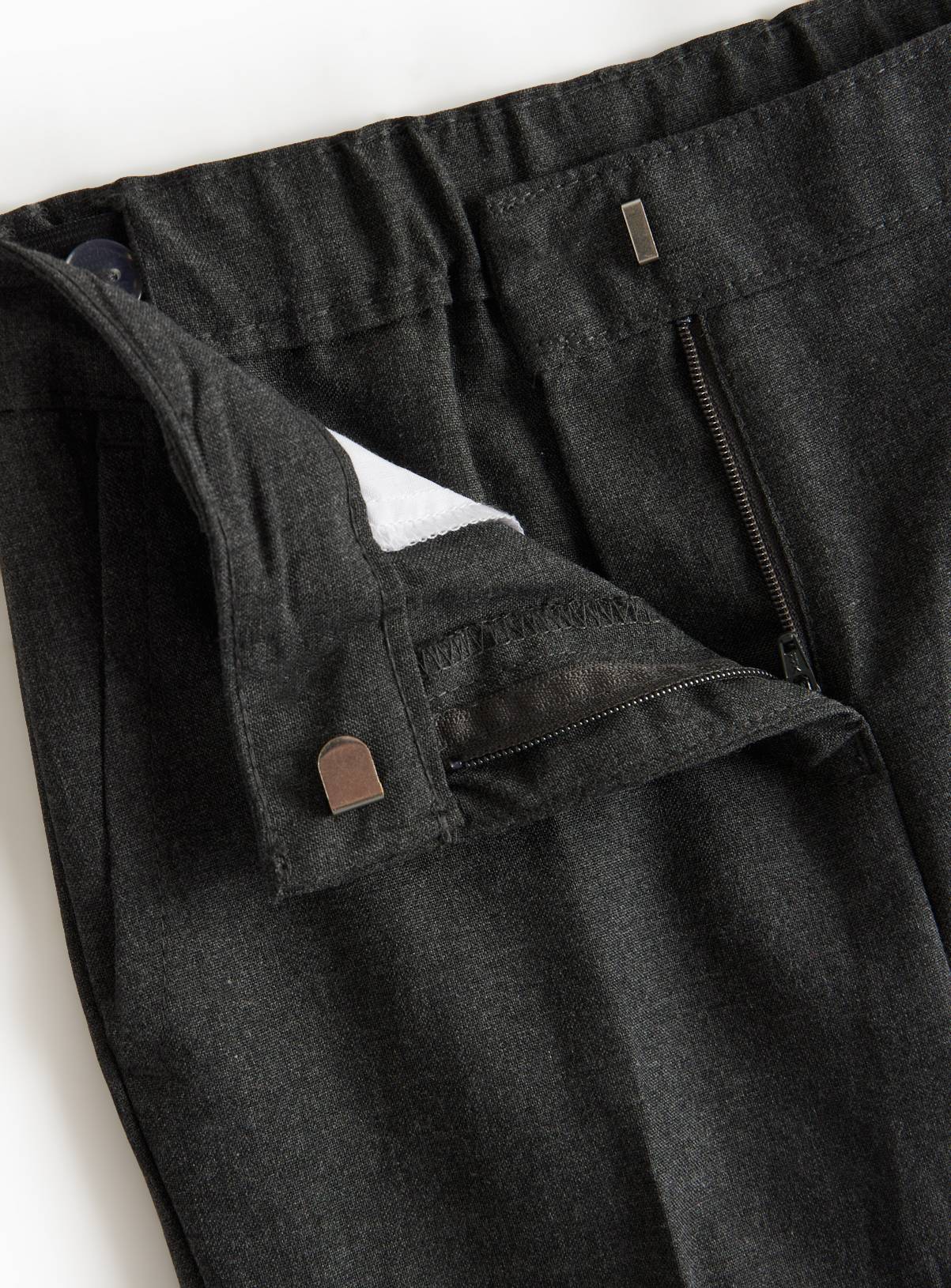 2 Pack Girls Grey Trousers with Reinforced Knees & Extendable Hem 7 years - Image 3