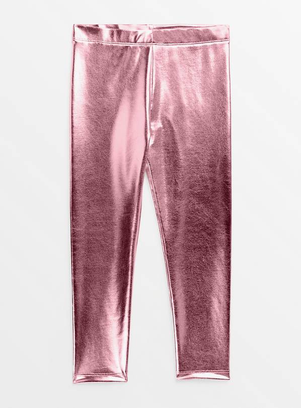 Pink Metallic Leggings  8 years