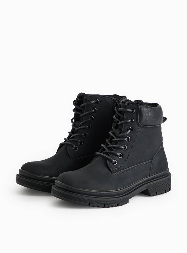 Black Lace Up Ankle Boots 10 Infant