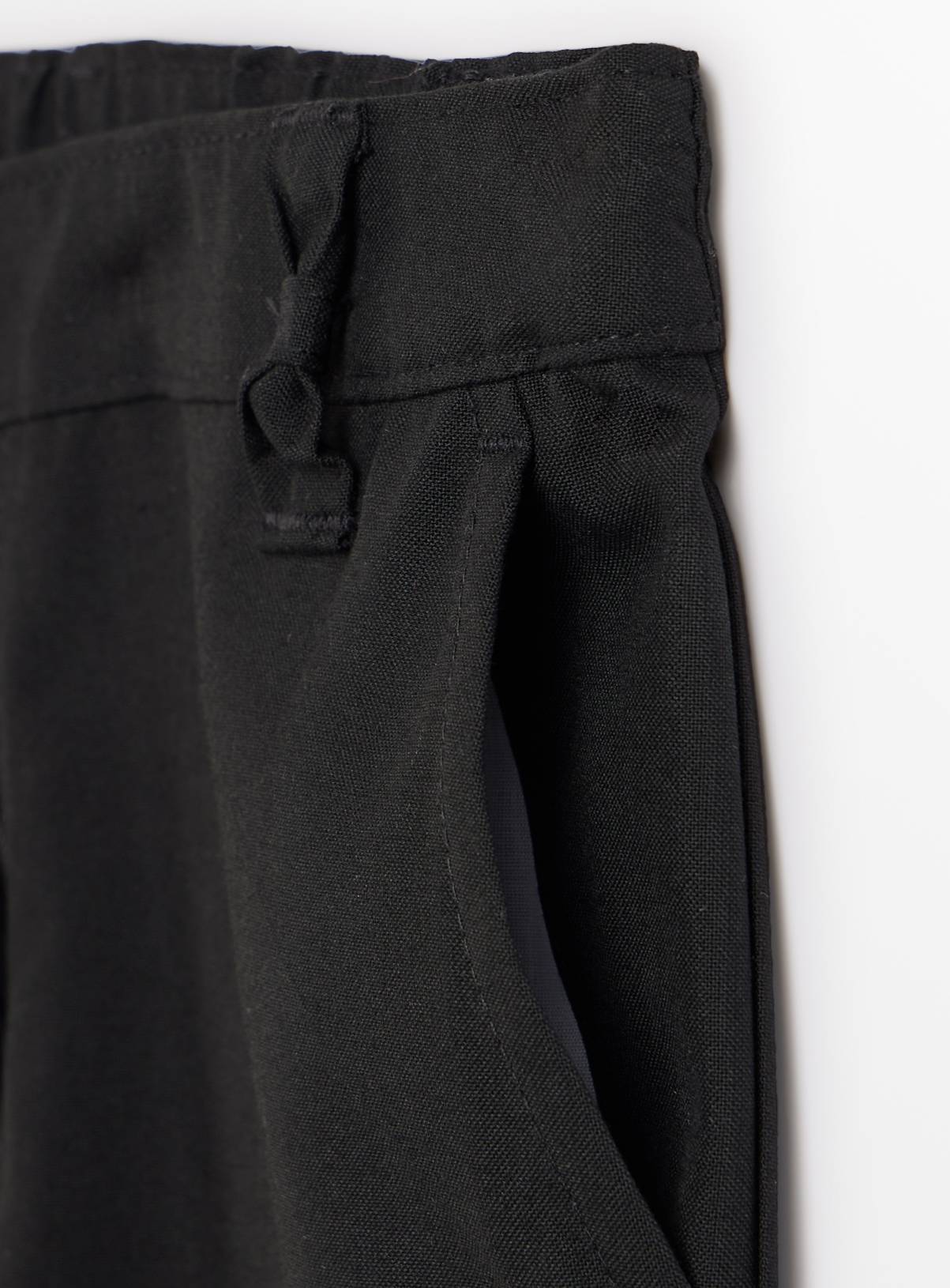 Black Woven Longer Leg Reinforced Knee Extendable Hem Trousers 2 Pack 7 years - Image 3