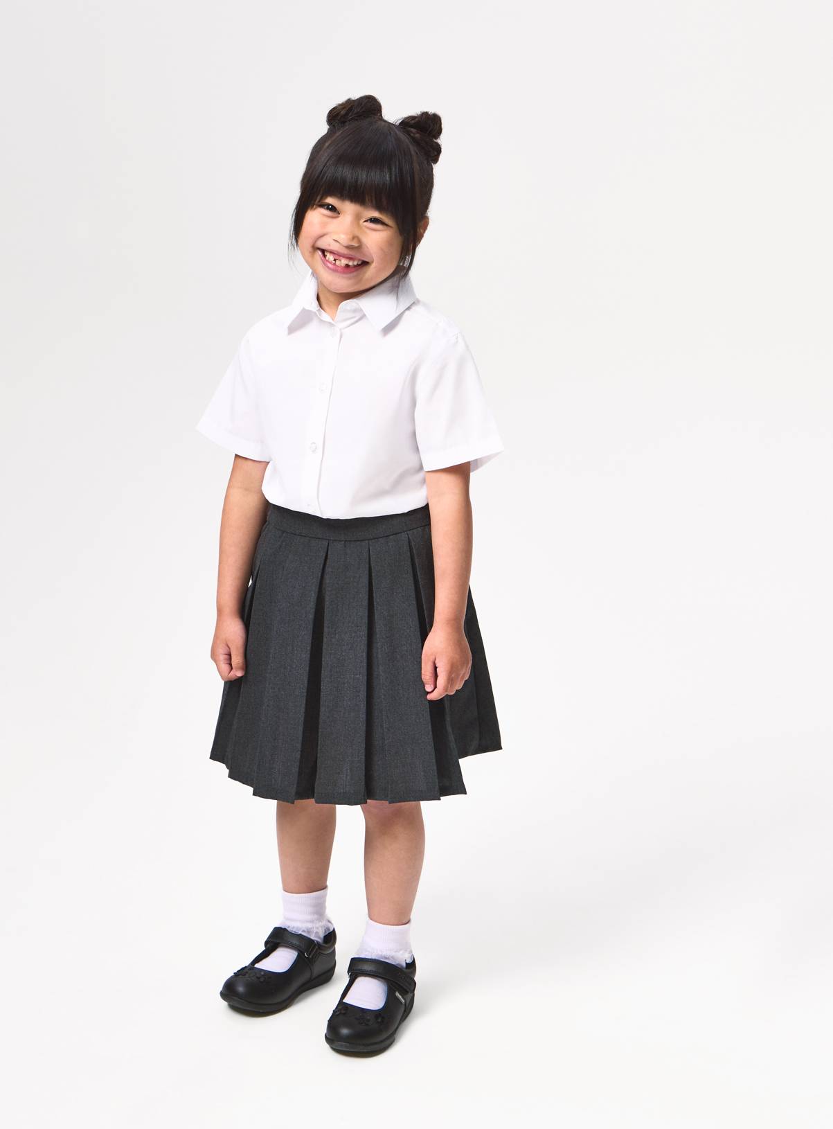 Grey Permanent Pleat Longer Length Skirts 2 Pack 5 years - Image 2