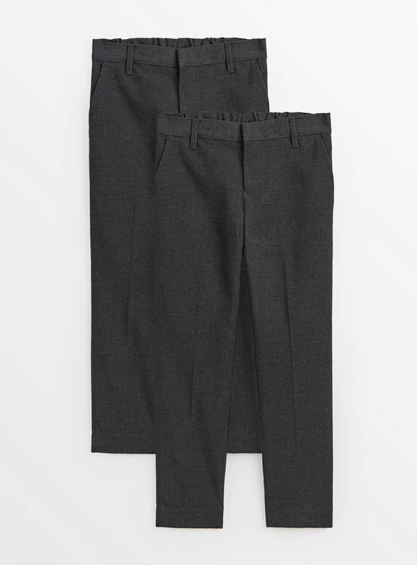 Grey Skinny Fit Extendable Hem Trousers 2 Pack 11 years