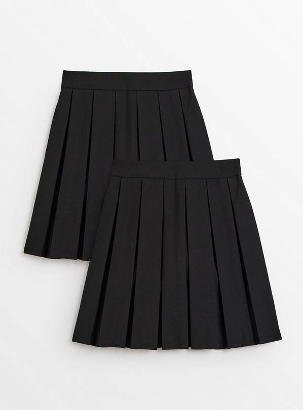 2 Pack Black Permanent Pleated Skirts 12 years