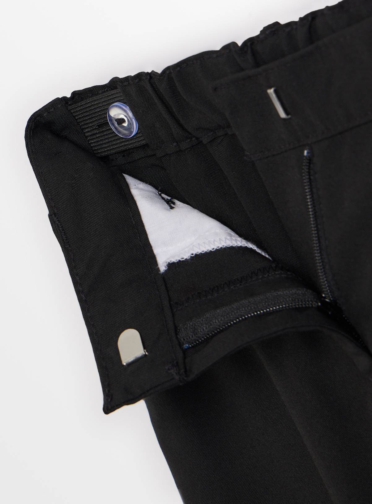 Black Polyester Viscose Reinforced Knee Extendable Hem Trousers 4 Pack 11 years - Image 4
