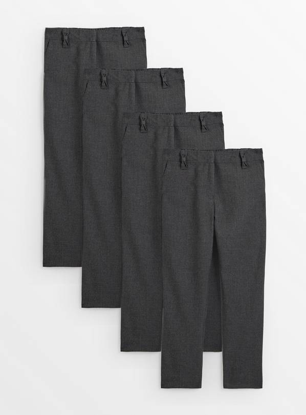 Buy Grey Reinforced Knee Woven School Trousers 4 Pack 5 years School