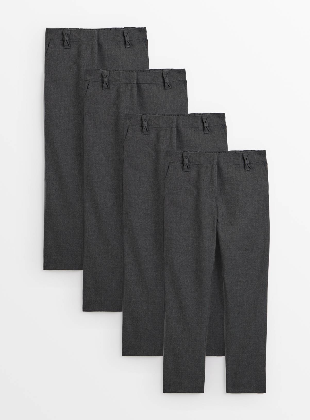 4 Pack Grey Trousers with Reinforced Knees & Extendable Hem 4 years - Image 1