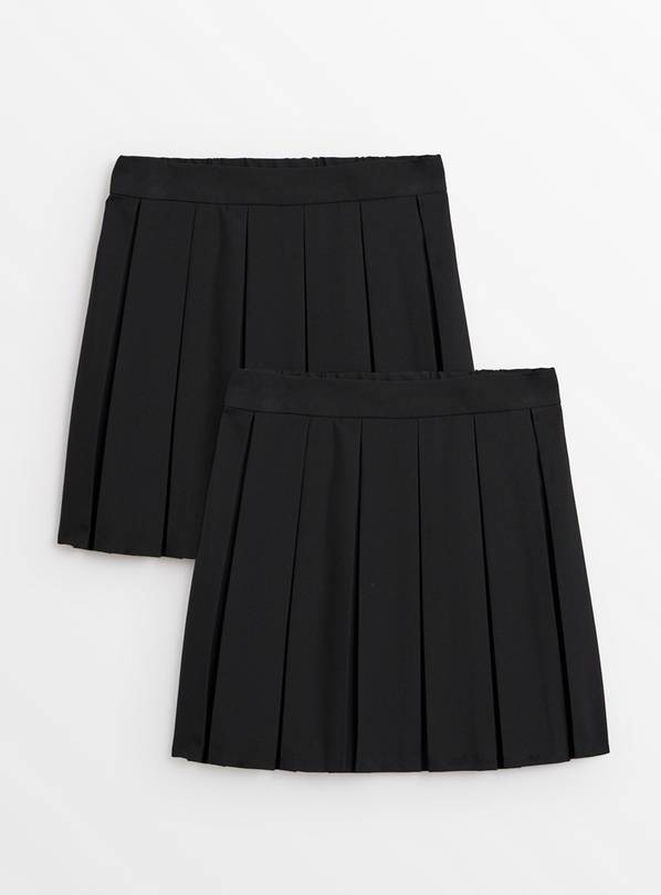 Black Generous Fit Permanent Pleat Skirts 2 Pack 9 years