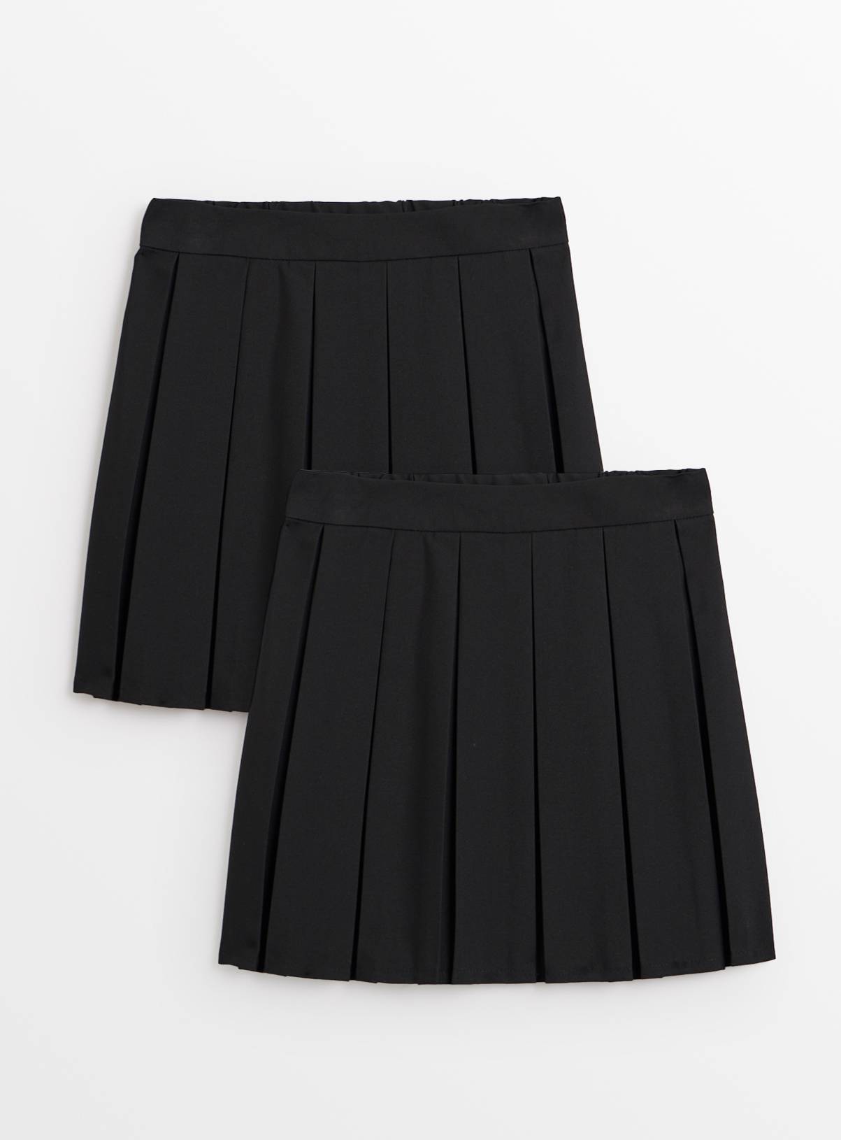 Black Permanent Pleat Generous Fit Skirts 2 Pack 4 years - Image 1
