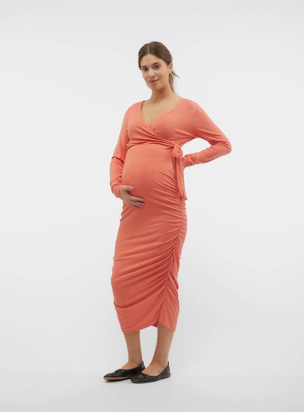 Buy MAMALICIOUS Trinity Tess Long Sleeve Jersey Midi Dress XXL, Maternity