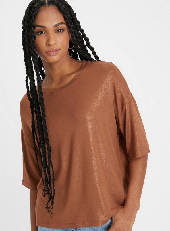 Bronze Metallic Relaxed Fit Top 10