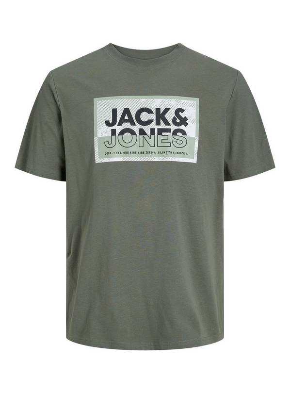 JACK & JONES JUNIOR Green Jcologan Short Sleeved Crew Neck Tee Junior 14 years