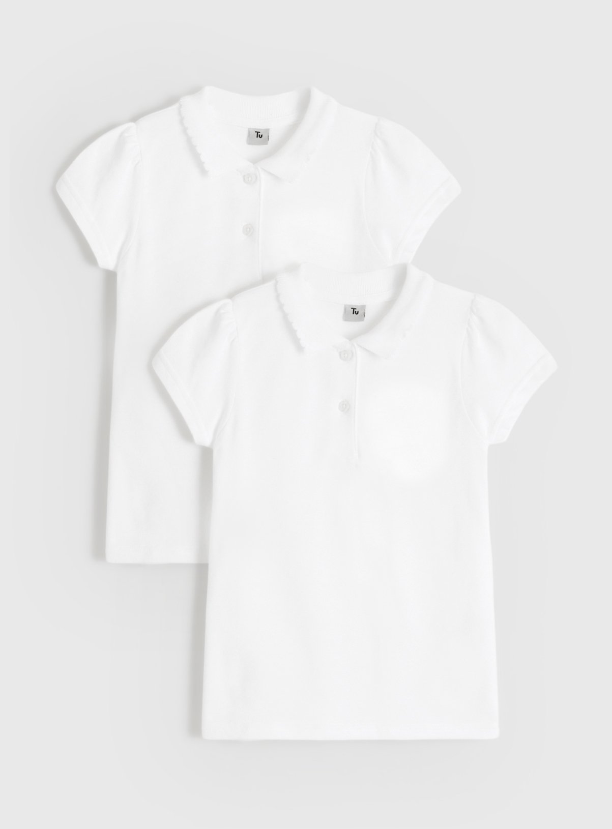 White Cotton Perfect White Polo Shirts 2 Pack 9 years - Image 2 thumbnail
