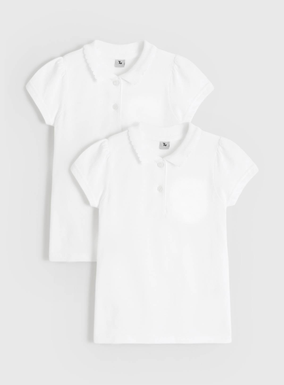 White Cotton Perfect White Polo Shirts 2 Pack 9 years - Image 2