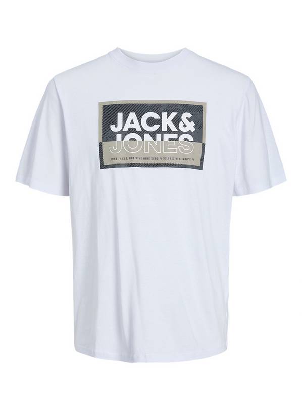 JACK & JONES JUNIOR White Jcologan Short Sleeved Crew Neck Tee Junior 8 years