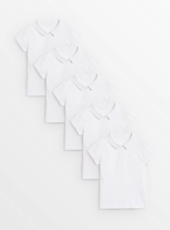 White Perfect White Polo Shirt 5 Pack 3 years