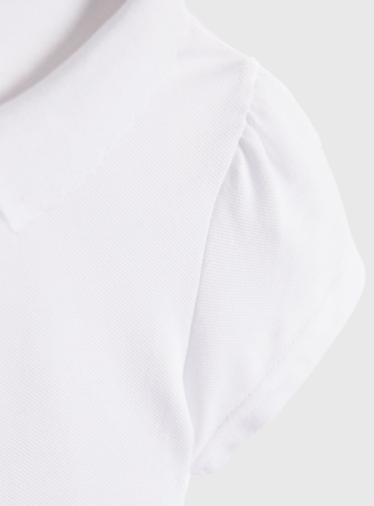 White Pique Cotton Perfect White Polo Shirts 5 Pack 9 years - Image 2 thumbnail