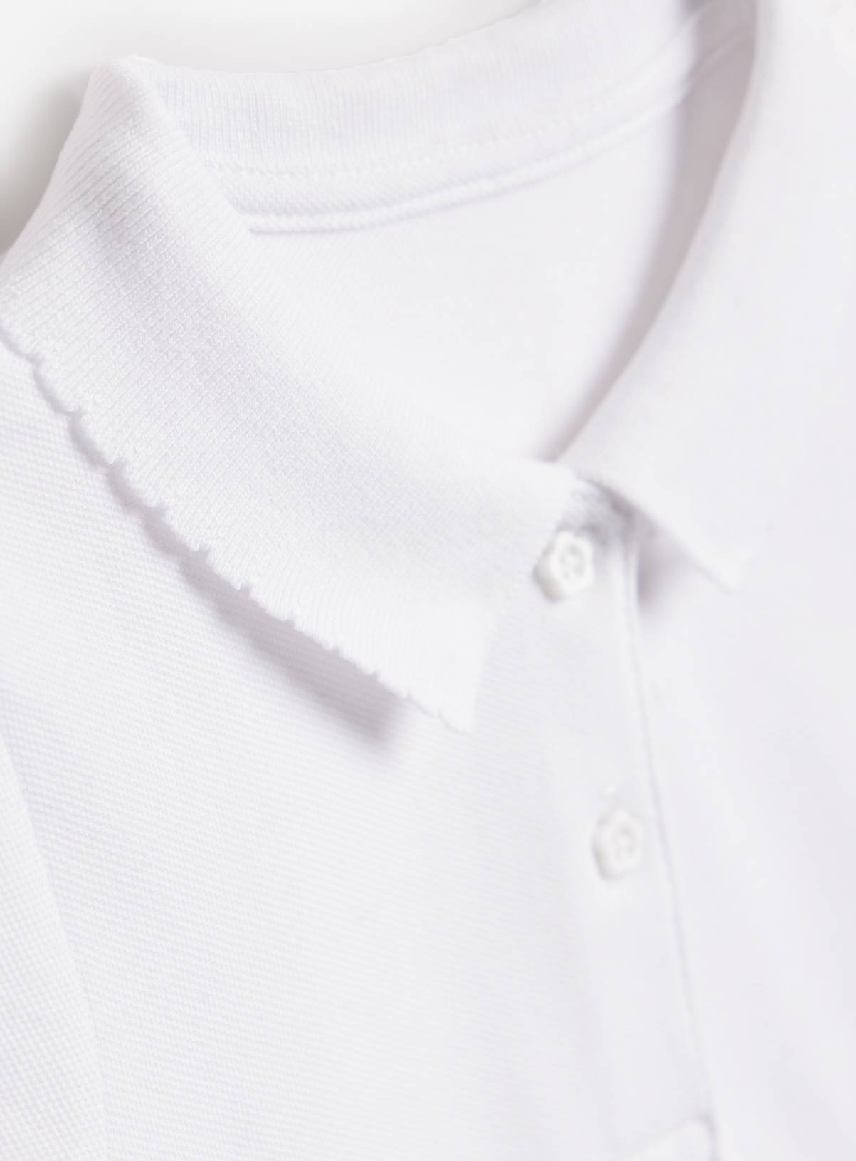 White Pique Cotton Perfect White Polo Shirts 5 Pack 9 years - Image 3
