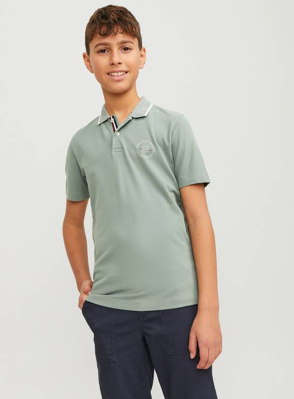 JACK & JONES JUNIOR Green Shield Short Sleeve Polo Junior 8 years