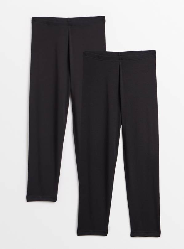 Black Cropped Leggings 2 Pack S