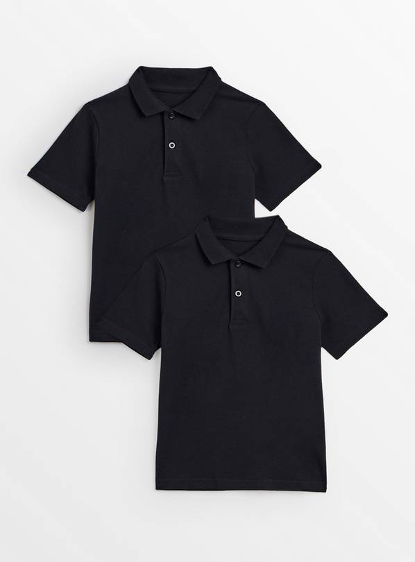 Black Unisex Polo Shirts 2 Pack 5 years