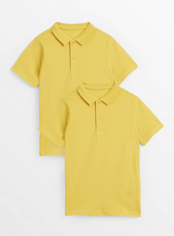 Yellow Unisex Polo Shirt 2 Pack 4 years