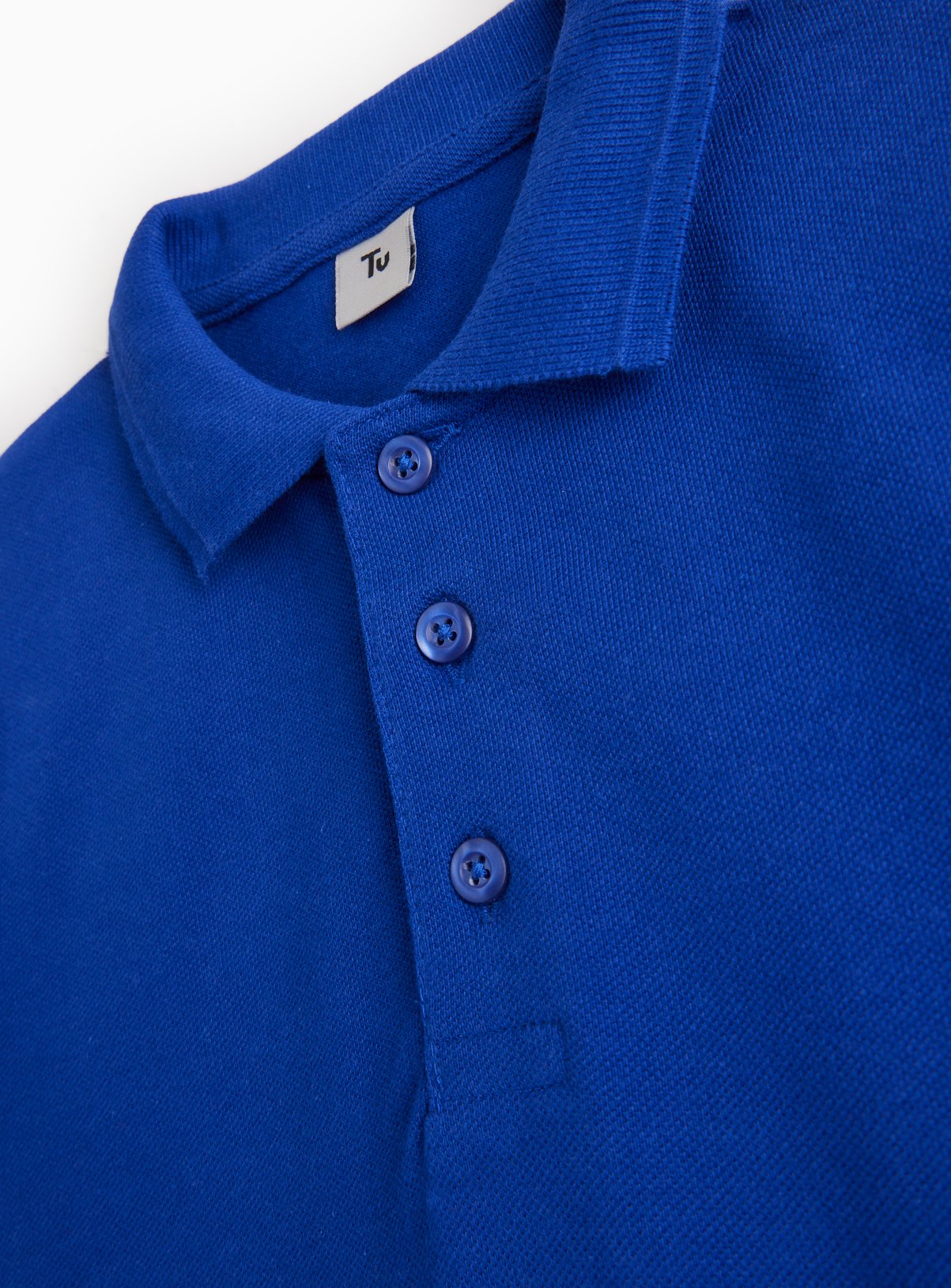 2 Pack Denim Blue Unisex Polo Shirts 5 years - Image 2 thumbnail