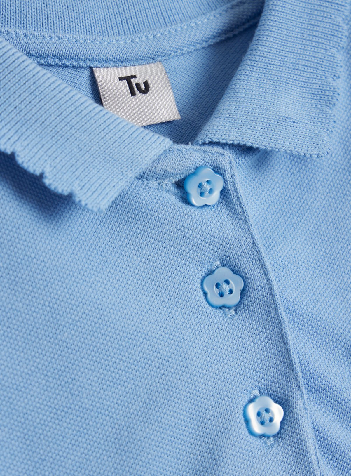 Blue Cotton Pique Embroidered Polo Shirts 2 Pack 11 years - Image 6 thumbnail