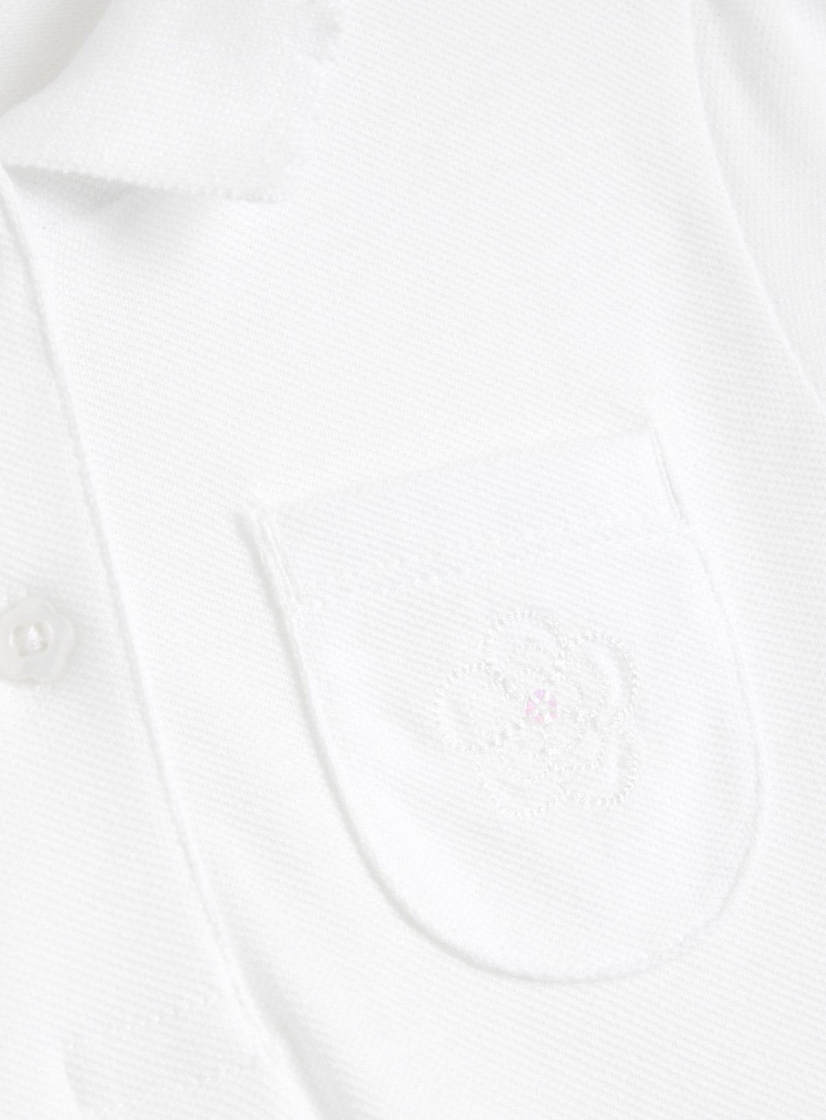 2 Pack White Embroidered Polo Shirts 7 years - Image 5 thumbnail