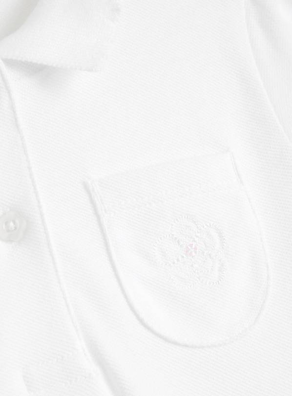 White Scalloped Collar Polo Top 2 Pack 6 years 4