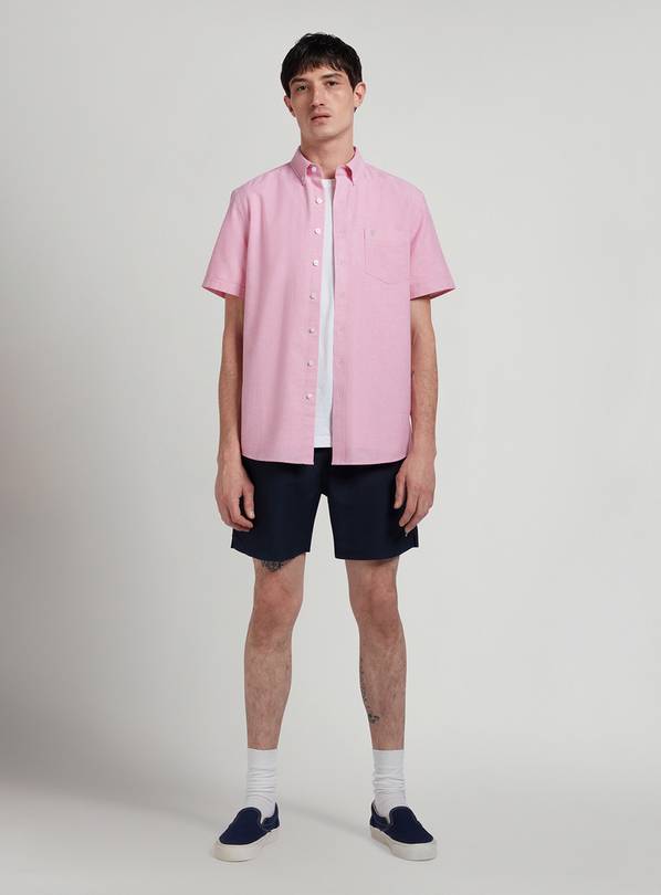FARAH Drayton Short Sleeve Button Down Oxford Shirt S