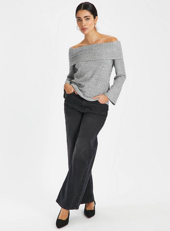 SOFT TOUCH RIBBED PANTS - Gray marl