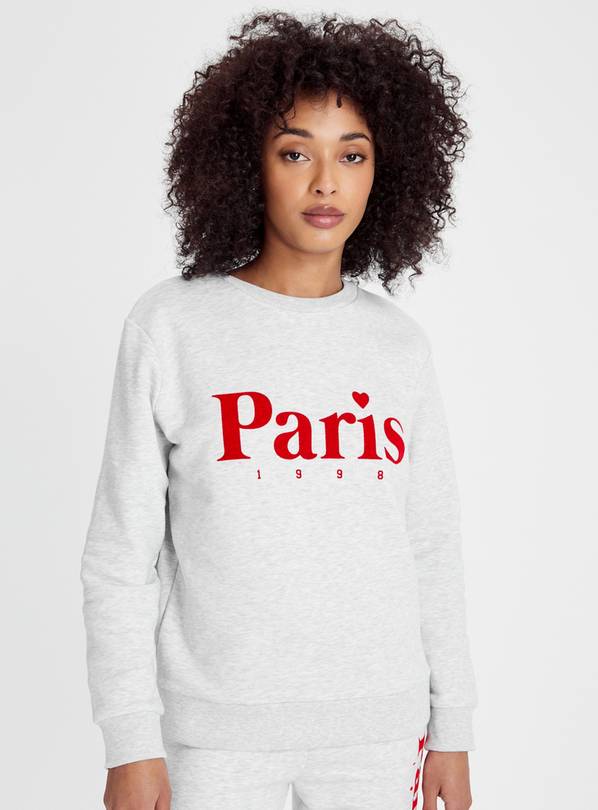 Grey Paris Crew Neck Sweatshirt L